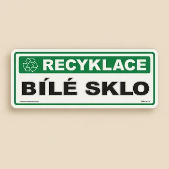Označení tříděného odpadu - bílé sklo Samolepky a Tabulky Samolepka papírová 290 x 100 mm tl. 0,1 mm - papírová - Kód: 17415