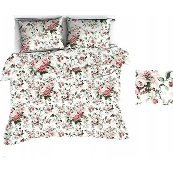 Povlečení Povlečení 160x200 bílé s růžemi světle červené