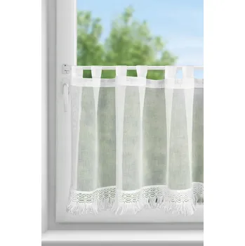 Obraz Vitrážová Záclona 60x150 Roxana bílá, hotová, s poutky