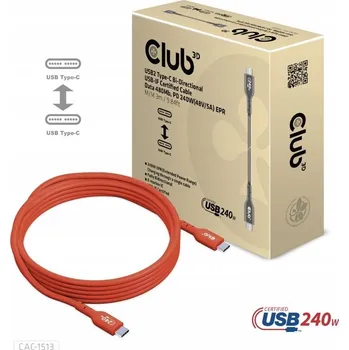 Kabel Club3D USB-C kabel, USB-IF Certified 480 Mb,