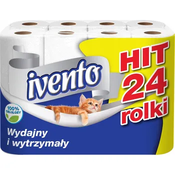 Toaletní papír Suchý toaletní papír bez vůně Ivento 24 ks