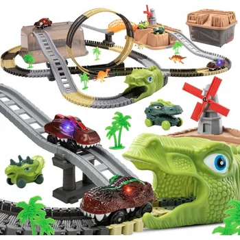 autodráha SADA HRAČEK ZÁVODNÍ DRÁHA 2 AUTA ELEKTRICKÁ DRÁHA HRAČKA VLÁČKODRÁHA