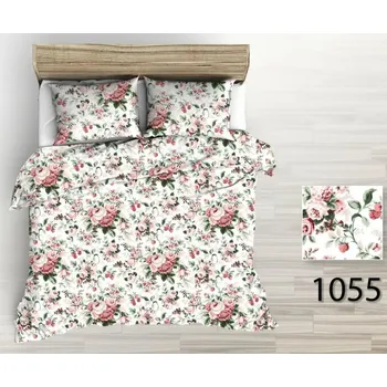 Povlečení Krepové povlečení 160x200 bílá pivoňka vínová