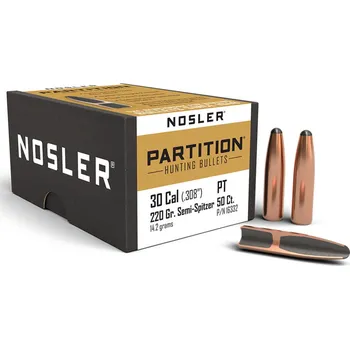 Příslušenství pro sportovní střelbu Střely Nosler Partition .30 cal, dia .308, 220grs