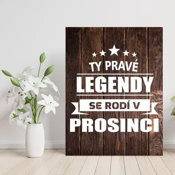 Plechová cedule Sablio Dárková cedulka Ty pravé legendy se rodí v prosinci: 30x40 cm