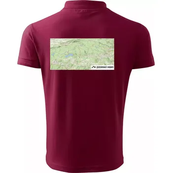 Pánská košile Jizerské hory mapa - Polokošile pánská Pique Polo 203 - 3XL ( Garnet )