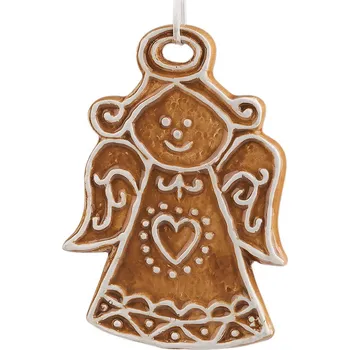 Vánoční dekorace Vánoční perníček k dekorování vánočních stromků a věnců - anděl, střední, hnědá světlá