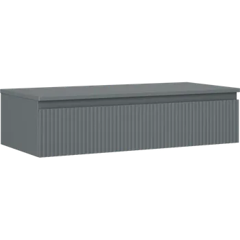 Koupelnový nábytek Mexen Rivel koupelnová skříňka pod umyvadlo 100 cm s deskou, 1 zásuvka, drážkovaná, grafit mat - 91A20-10023-1-BFC66 Koupelnové skříňky