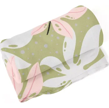 deka Sablio Deka Bílé a růžové listy - 150x120 cm