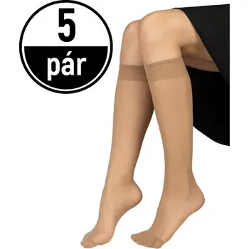 Dámské punčochy Podkolenky Nylon Knee-Socks 20 DEN - 5 párů - béžová