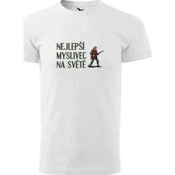Pánské tričko Sablio Tričko s potiskem Nejlepší myslivec na světě - bílé M