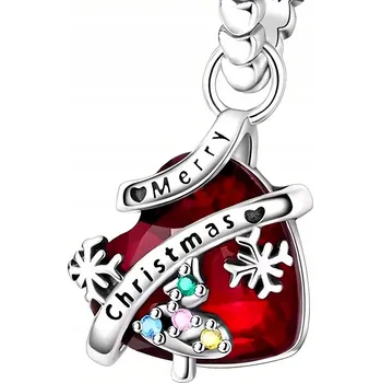 Přívěsek Přívěsek Charms Vánoční Srdce Veselé Vánoce Charms Trusky