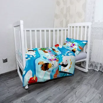 Povlečení Sablio Mikroplyšové dětské povlečení do postýlky Antarktida - 100x135 / 40x60