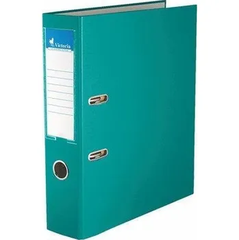 Archivační box Pákový pořadač Basic, tyrkysový, 75 mm, A4, PP/karton, VICTORIA