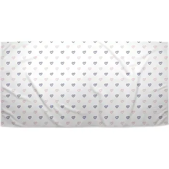 Osuška Sablio Ručník Srdíčka na bílé - 30x50 cm