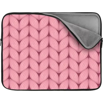pouzdro na notebook Sablio Obal na notebook Růžové pletení z vlny - 13"