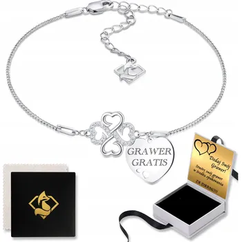 Náramek Dámský stříbrný náramek Jetel S Gravírováním DÁREK STŘÍBRO 925 Dárek