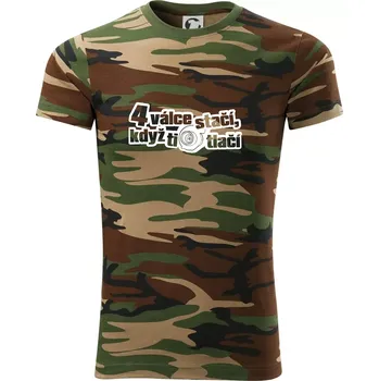Pánské oblečení 4 válce stačí když ti turbo tlačí - Army CAMOUFLAGE - M ( Hnědý maskáč )