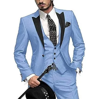 Pánský oblek Pánský oblek F335 světle modrá L