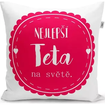 Polštář Sablio Polštář Nejlepší teta na světě: 40x40 cm