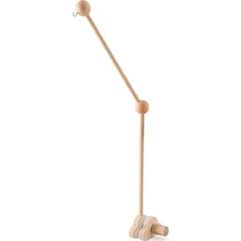 Hračka pro nejmenší Dřevěný držák na závěsné hračky, k uchycení za postýlku, výška 69 cm, ideální pro bezpečné zavěšení hraček a dekorací hnědá