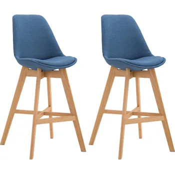 Barová židle LRCZ Sada 2 barových židlí Cannes látka Barva: Zelená, Barva rámu: natura