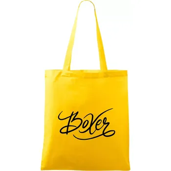 Boxer - nápis okrasný - Taška bavlněná - 42 x 38 cm ( Žlutá )