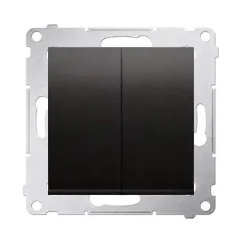 vypínač Tlačítko zapínací 4 násobné, řazení 1/0+1/0+1/0+1/0, 10 AX / 230 V~,, Simon 54 DP4.01/49, černá metalizovaná