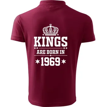 Pánská košile Kings are born in 1969 - Polokošile pánská Pique Polo 203 - 4XL ( Garnet )