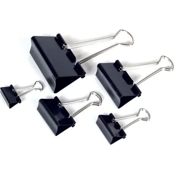 Kancelářská sponka Conmetron Klipy kovové černé - 25 mm 35222