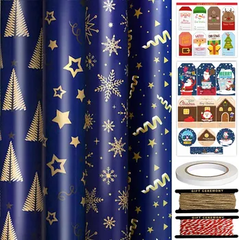 Balící papír Vánoční balicí papír na dárky, 4 role, 76 cm x 3 m