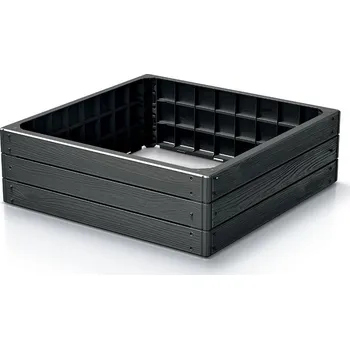 Zahrada Vyvýšený záhon Prosperplast BASE WOODY antracit 75,6 cm
