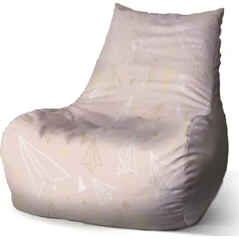 Sedací pytel Sablio Sedací vak Bean Papírové vlaštovky - 60 x 70 x 70 cm