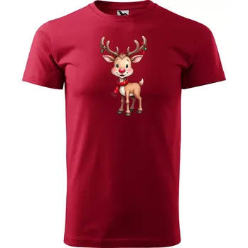 Pánská móda Sablio Vánoční tričko s potiskem SOB - červené 4XL