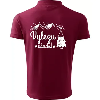 Pánská košile Vylezu všude - hory - Polokošile pánská Pique Polo 203 - 5XL ( Garnet )