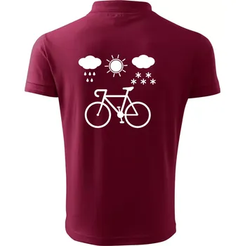 Pánská košile Cyklista za každého počasí - Polokošile pánská Pique Polo 203 - XL ( Garnet )