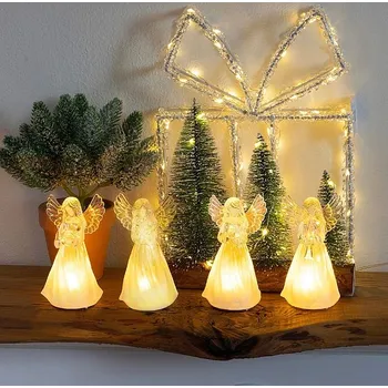 Vánoční dekorace Vánoce Angel MagicHome Christmas, plast, 1xLED teplá bílá, 6x5x11 cm, 3xLR44