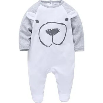 Bavlněný dětský overal s kresleným potiskem Chlapecký overal pro kojence Měkké novorozenecké oblečení z prodyšné bavlny 0-3 měsíce