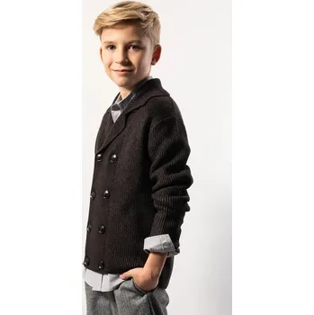 Dívčí svetr Dětský kardigan s viskózou Coccodrillo šedá barva, ELEGANT JUNIOR BOY ZC5172201EJB 90X, vel. 140