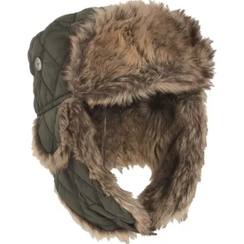Čepice Ušanka zimní s kožešinou olive Velikost: XL - 61/62