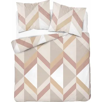 Povlečení Povlečení flanelová flanela 220x200 GEOMETRICKÁ GEOMETRIE béžová HRUBÁ 160 g