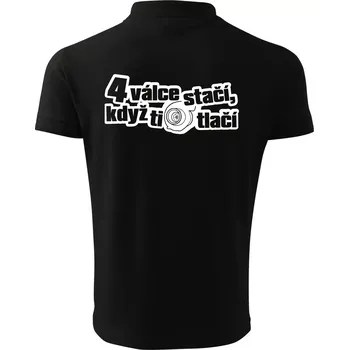 Pánská košile 4 válce stačí když ti turbo tlačí - Polokošile pánská Pique Polo 203 - 5XL ( Černá )