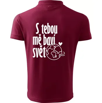 Pánská košile S tebou mě baví svět - Polokošile pánská Pique Polo 203 - 5XL ( Garnet )