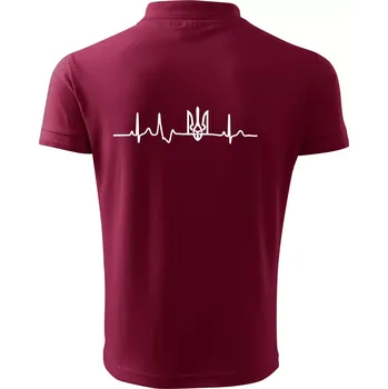 Pánská košile Ekg Ukrajina trojzubec - Polokošile pánská Pique Polo 203 - 5XL ( Garnet )