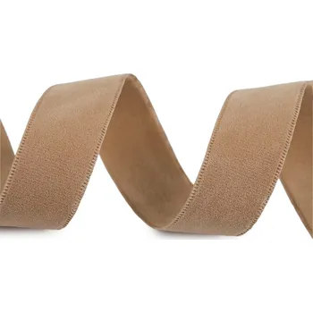Sametová stuha oboustranná šíře 25 mm, barva 1 béžová