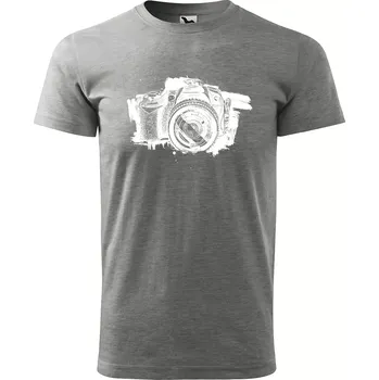 Pánské oblečení Sablio Tričko s potiskem pro fotografa s fotoaparátem - šedé XL