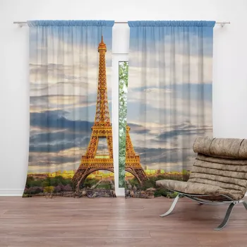 Závěs Sablio Závěs Eiffel Tower 3: 2ks 140x250cm