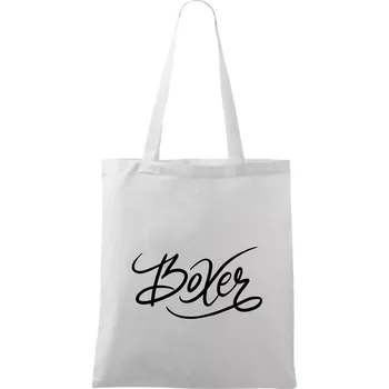 Boxer - nápis okrasný - Taška bavlněná - 42 x 38 cm ( Bílá )