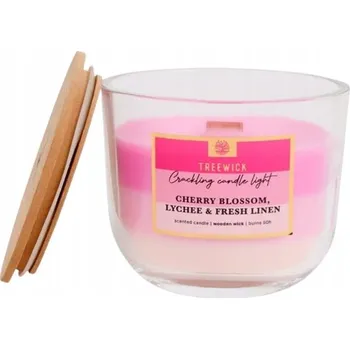 Svíčka Tradiční sójová svíčka - třešňový květ, liči, svěží prádlo TreeWick 1 ks