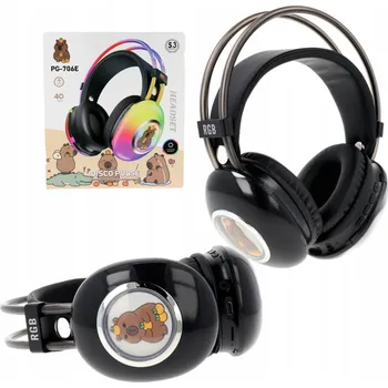 Sluchátka Bluetooth Sluchátka Kapybara PG-706E Černé Bezdrátové Náušní RGB